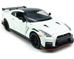 Nissan GT-R Nismo (Wit) (15 cm) 1/32 Die Cast Metal - Speelgoed Auto met Licht en Geluid - Modelauto - Schaalmodel - Miniatuur Auto