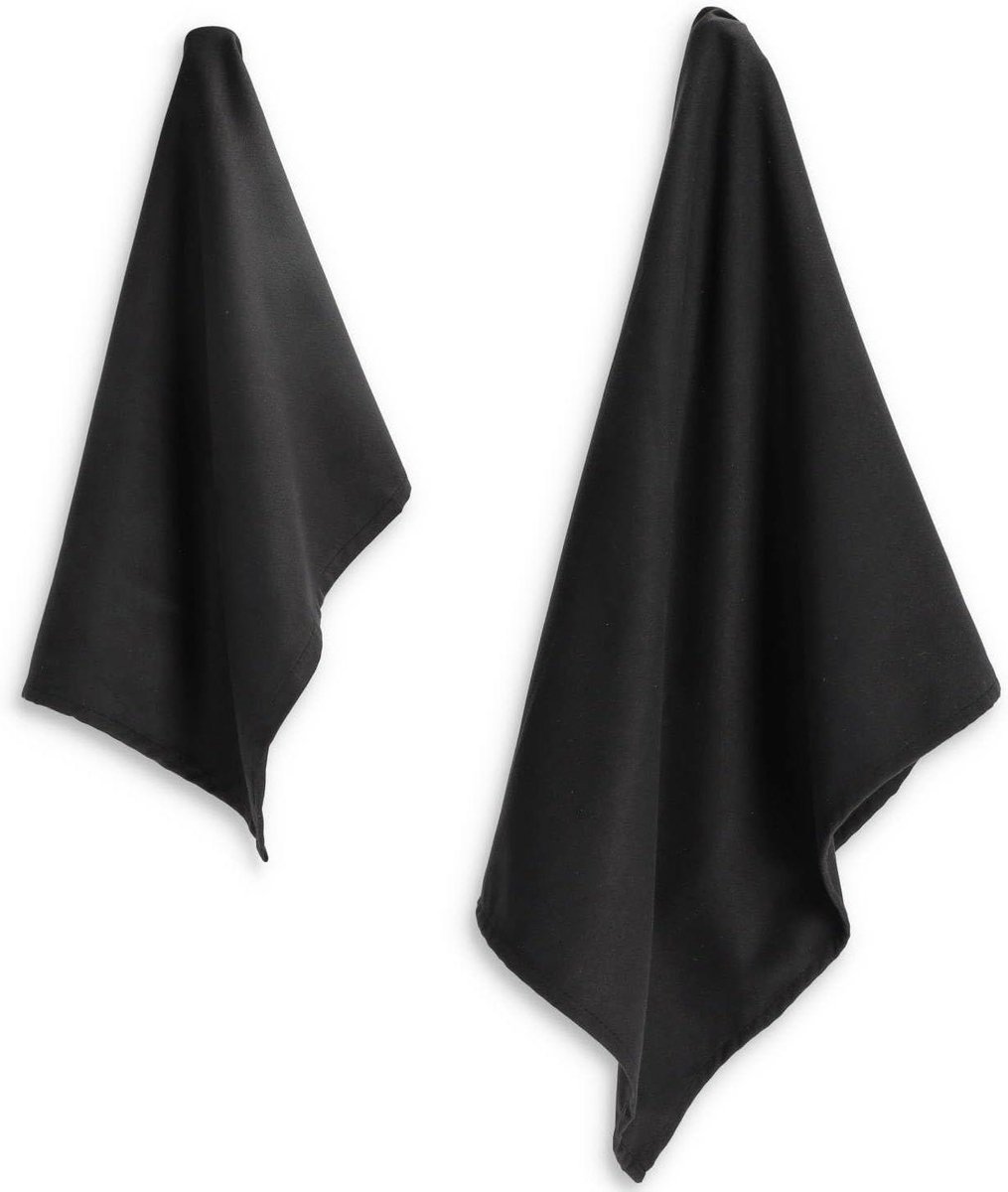 Microvezel Handdoeken - Zachte Doeken - Sport en Reis - Extra Absorberend - 40x60 & 50x100 - Zwart