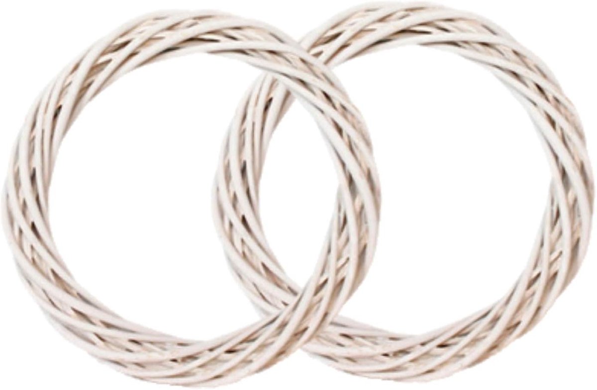 Rotan Kransen - Wilgen Decoratie - Doe-het-zelf Projecten - Handgemaakt Natuurlijk Materiaal - 30 cm Diameter - Wit