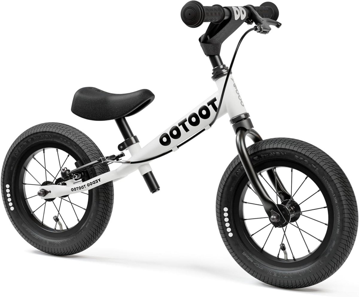 Loopfiets voor kinderen - LoFiets Balansfiets - Leren Fietsen - Lichtgewicht Aluminium Frame - 12 inch Wielen - Wit