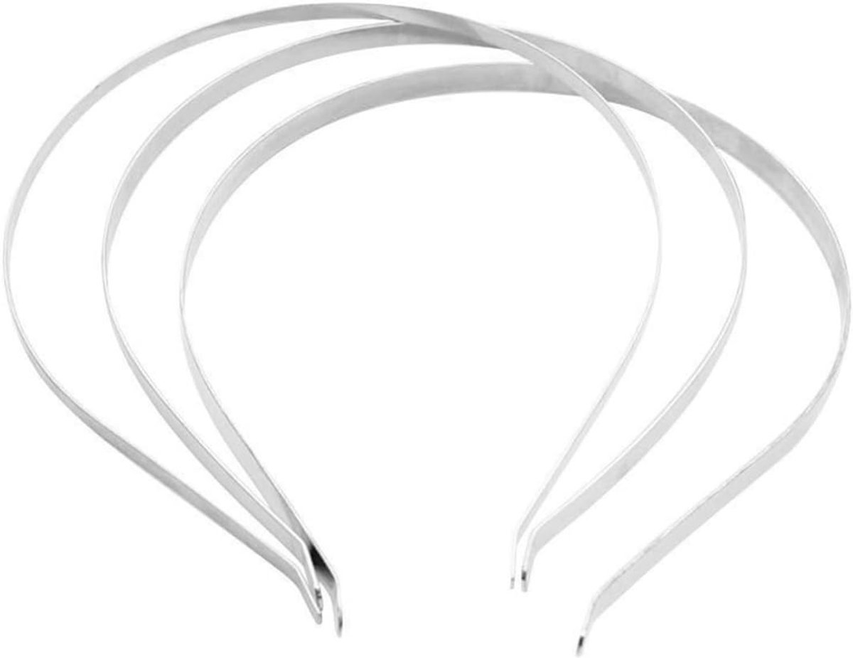 20 Stuks 5mm Brede Dunne Zilveren Elastische Metalen Haarbanden, Haaraccessoires, DIY Knutselmaterialen en Tiaras