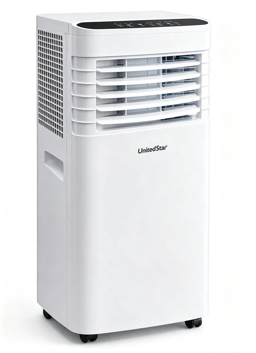 Draagbare Mobiele Airconditioner SKY-1A-7000 BTU-Snelle Koeling-Grote Luchtstroom-Geschikt voor 15-25 m²-3-in-1 Functie-Koelen-Ontvochtigen en Ventileren-Ideaal voor Warme Zomerdagen — afbeelding 3