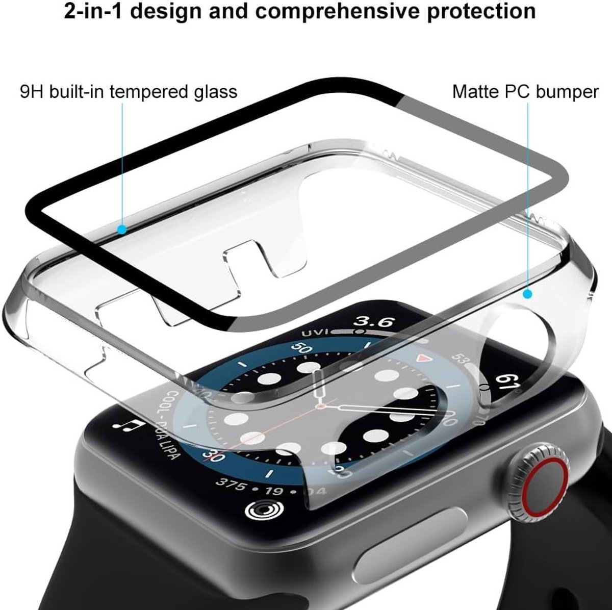 Set van 2 Ultra Dunne Tempered Glass Screen Protectors voor Apple Watch Series 3 en 2 - Transparant en Krasbestendig