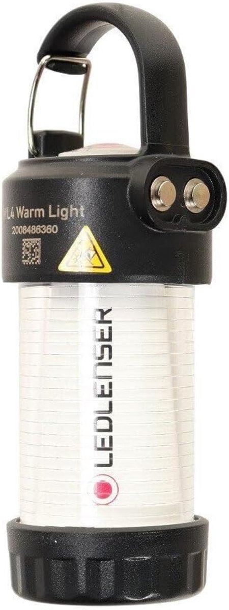 Thijox - Oplaadbare LED-lantaarn ML4 Warm Licht, 300 Lumen, Verblindingvrij, Roodlicht, 40 Uur Batterijduur, Karabijnhaak, Perfect voor Camping, Tuin,