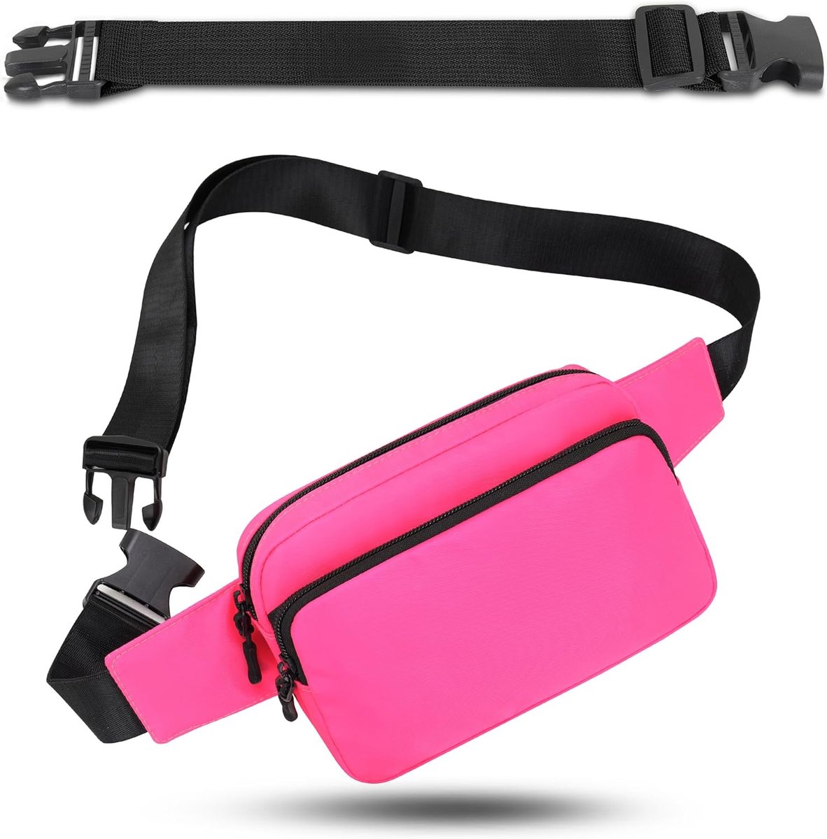 Thijox - Bumbags Taille Heuptasje Heuptas met 30cm Verlengde Riem voor Wandelen, Fietsen, Reizen, Klimmen - Zwart - Eén Maat - Heuptas voor Dames, Her