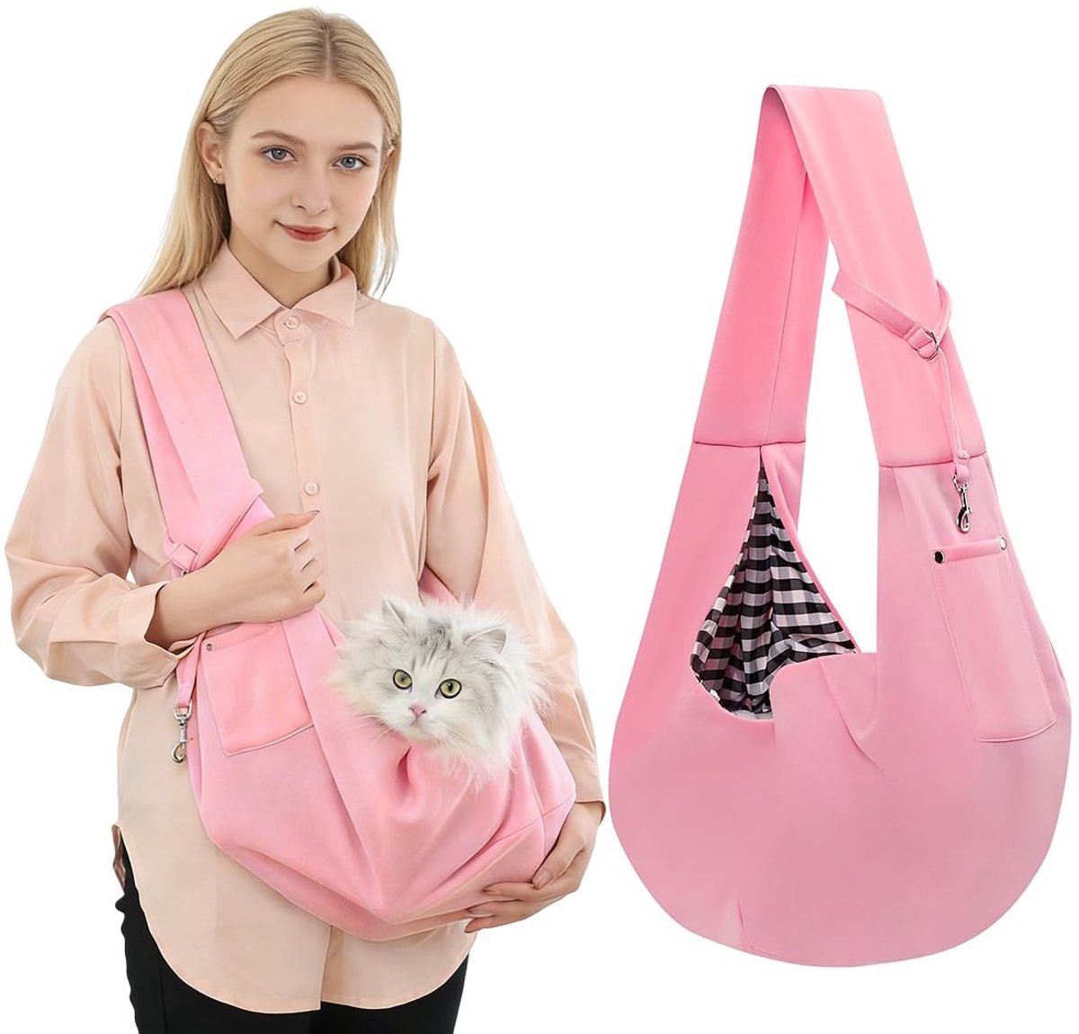Inovra- Hondentas - Draagtas Voor Kleine Honden/Katten - Geschikt Voor Wandelingen/Buitenactiviteiten - Lichtgewicht/Comfortabel - Robuust Katoenmengsel - Schouderriem 12 Cm - Huisdier Draagtas