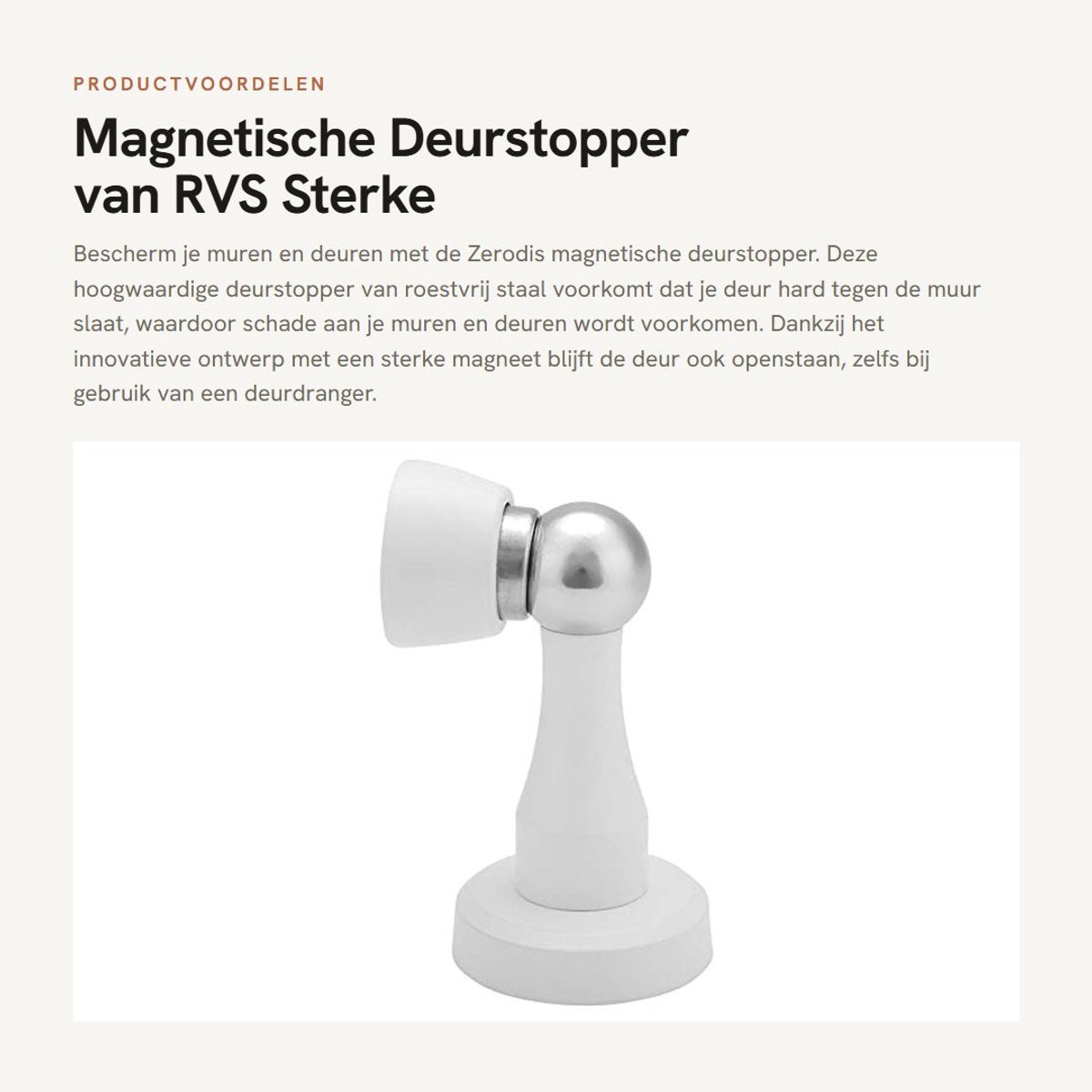Dailygoods- Deurstopper Sterke Magnet - Deurbuffer - Deurstoppers voor Binnen - Deurvastzetter - Deurstopper Muur - Hoogwaardig Roestvrij Staal - Deurhouder