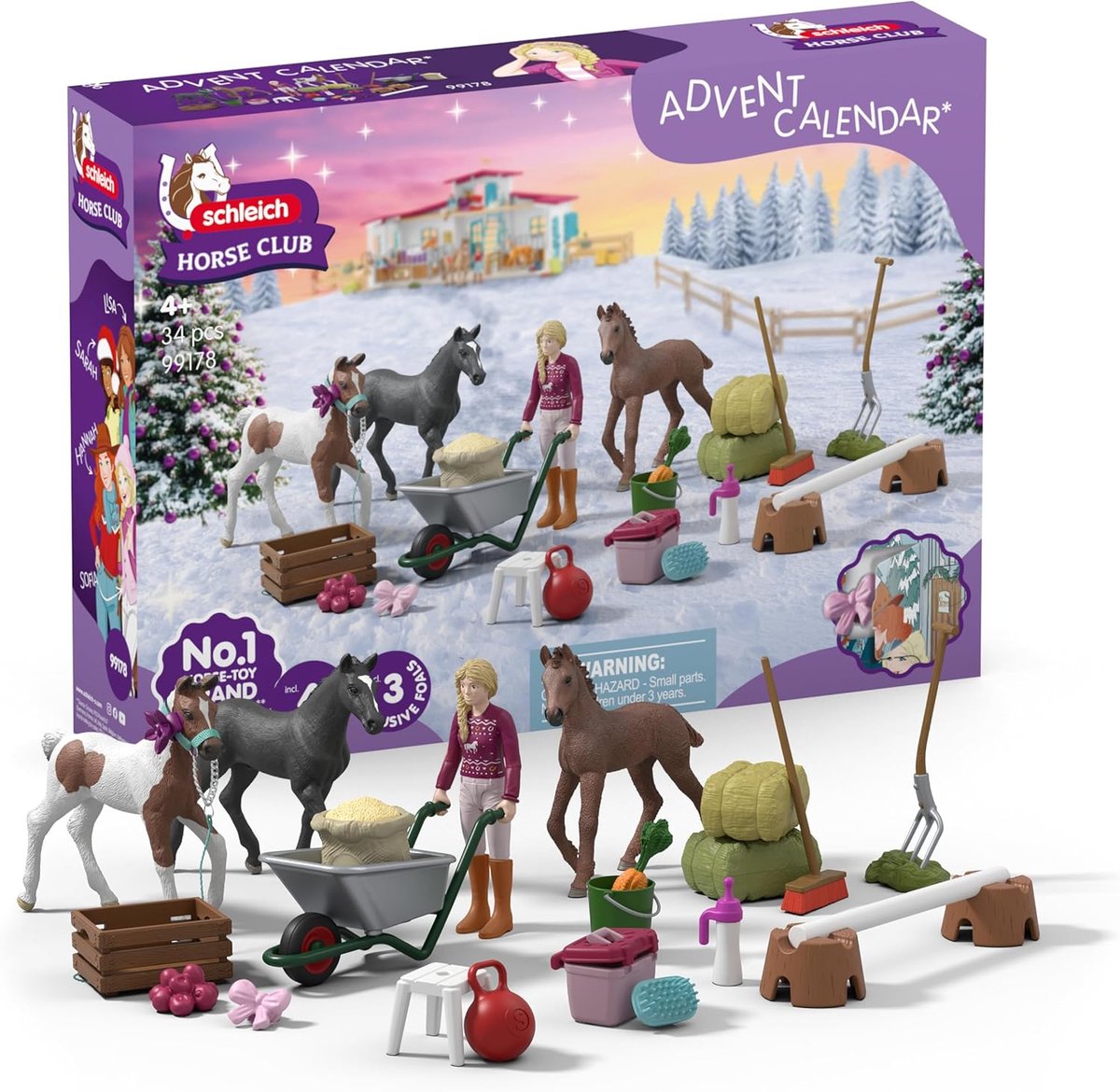 Thijox - Adventskalender Paarden 2025 - Kerstwonder Veulens met Beweegbare Sofia, 3 Exclusieve Veulens & Accessoires - Cadeau voor Kinderen vanaf 5 Ja