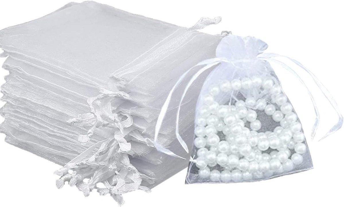 Dailygoods- Organza Zakjes 100 Stuks - 10 x 15 cm - Transparant - Cadeau Zakjes - Bruiloft/Sieraden - Ademend Materiaal - Cadeauzakjes