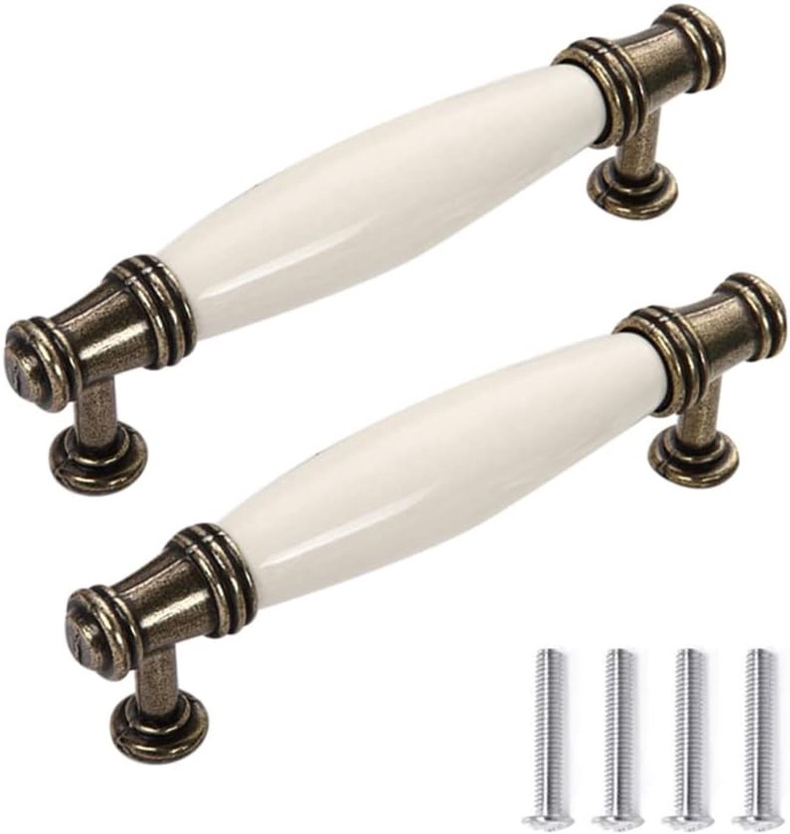 Vintage Keramische Kastknoppen - 2 Stuks Retro Deurgrepen voor Keuken, Lade en Kledingkast - 96mm Hoogwaardige Meubelaccessoires