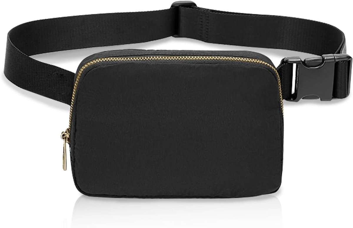 Thijox - Waterdichte Nylon Heuptas - Verstelbare Fanny Pack voor Dames en Heren - 3 Mesh-Zakken - Ideaal voor Hardlopen, Wandelen, Reizen - Zwart - Eé