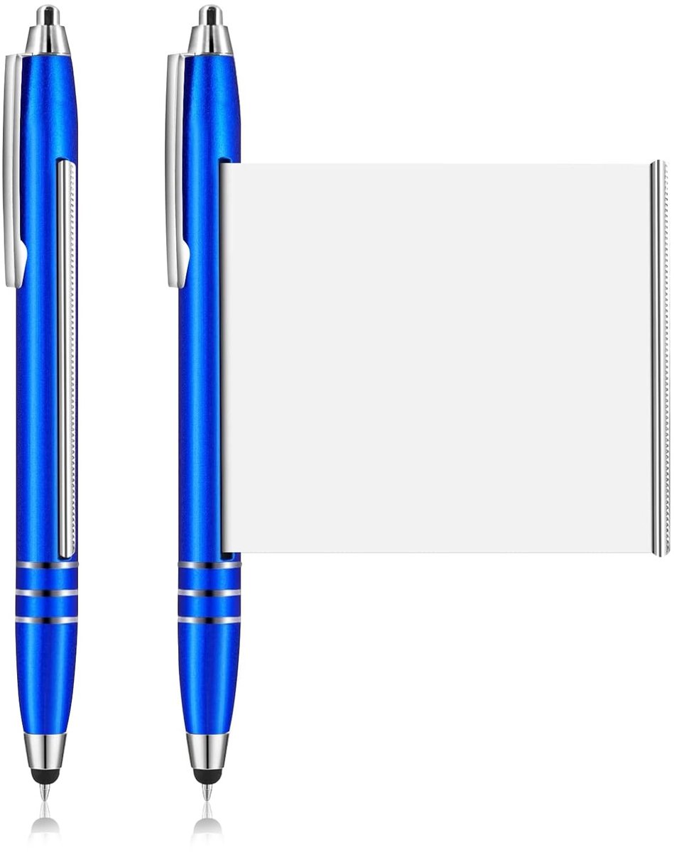 Dailygoods - 2 Blauwe Balpennen met Ingebouwd Spiekbriefje