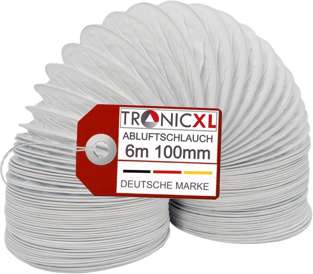 Thijox - Pvc-afvoerslang Ø 100/102 mm, 6 m voor droger en airconditioning, afzuigkap, wasdroger, groeislang voor afvoerlucht, 100 mm accessoire