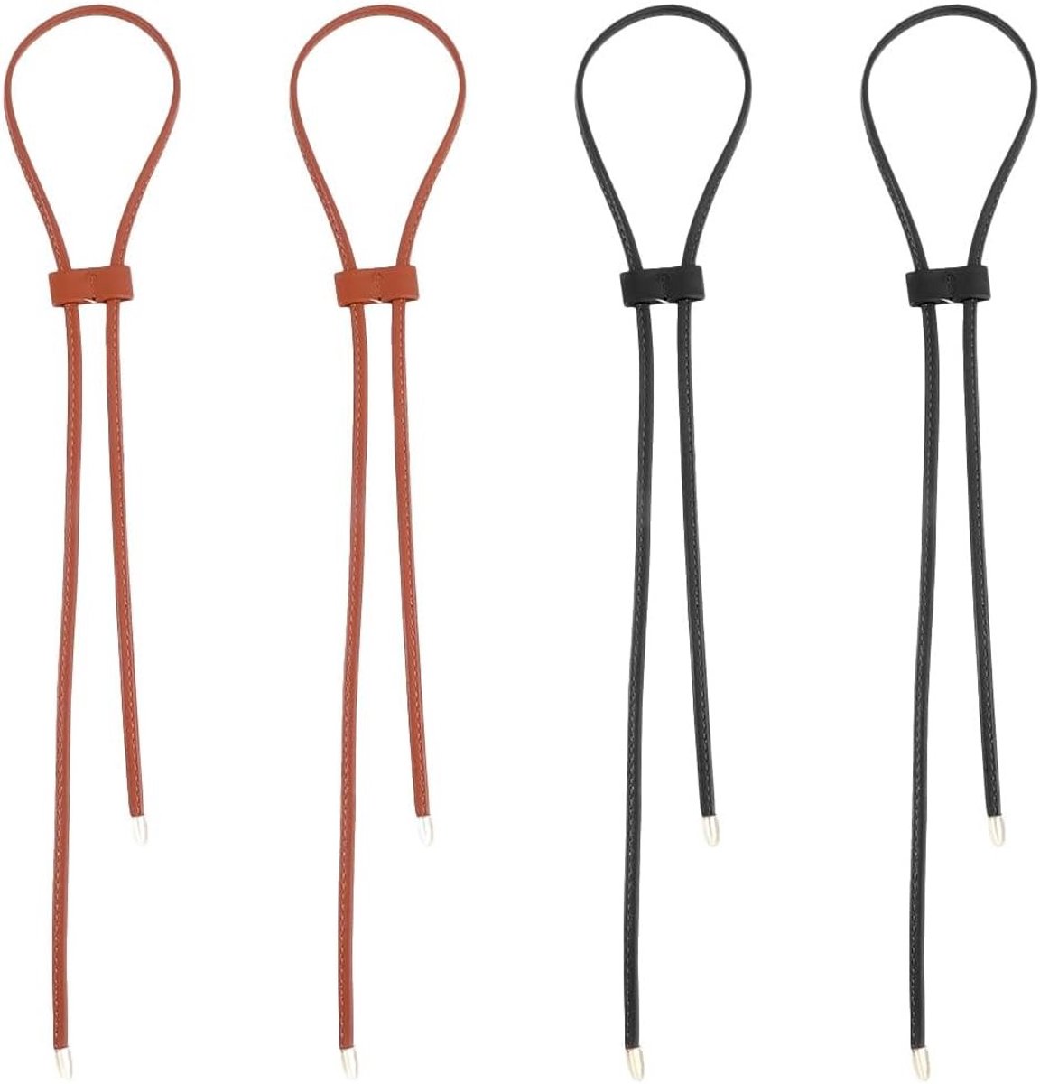 4 Stuks Afneembare Lederen Trekkoord Riemen voor Emmer Tas en Rugzak - 98cm Vervangingskoord voor Franje Tas en Bossen Pocket
