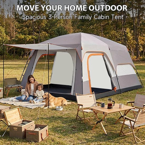 Brandistry - Kampeer Tent - Kamperen - Camping - Outdoor - 2 tot 4 Personen - UV Bescherming - Waterdicht - Lichtgewicht - Groen van Brandistry — afbeelding 4