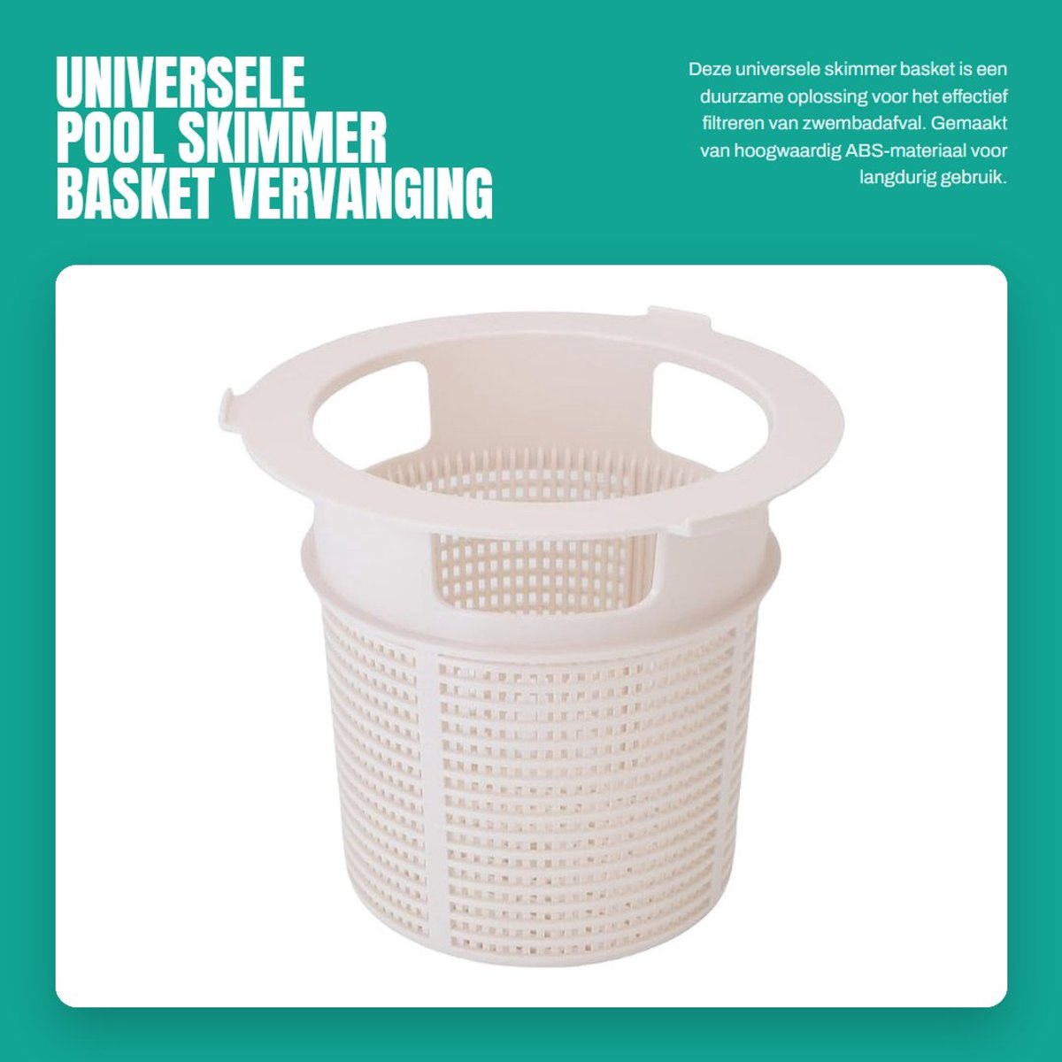 Dailygoods- Skimmermand Universeel - Hoogwaardige ABS - Handgreep - Slijtvast - Zwembadafvalfiltratie - Eenvoudige Reiniging - Zwembadfilter