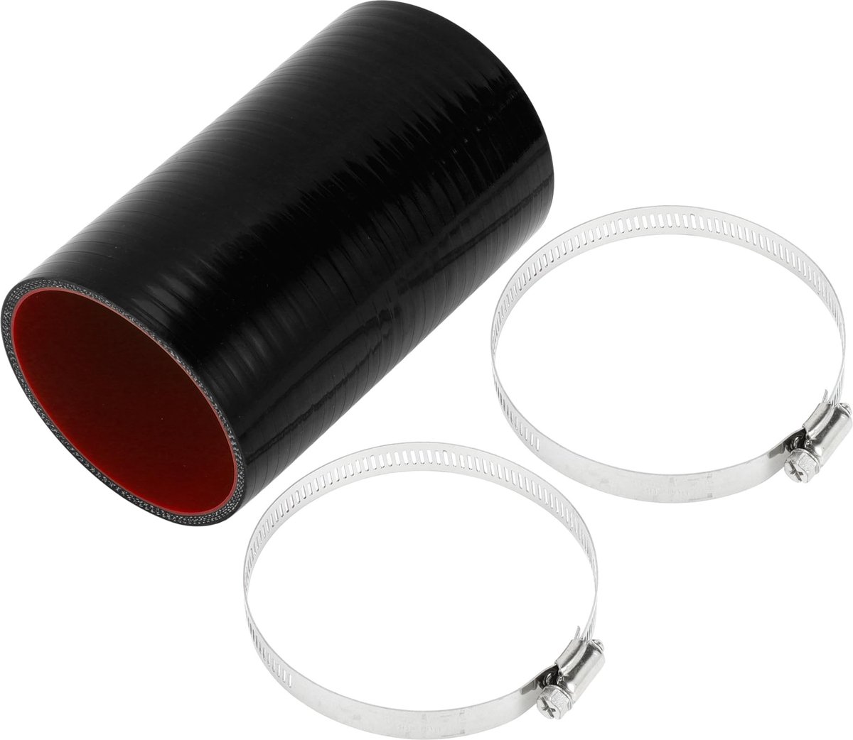 Dailygoods- Silicone Slang 4-Laags - 3.27" Binnendiameter - 150mm Lengte - 5mm Dikte - Zwart/Rood - Bestand tegen Hoge Temperatuur - Koelslang
