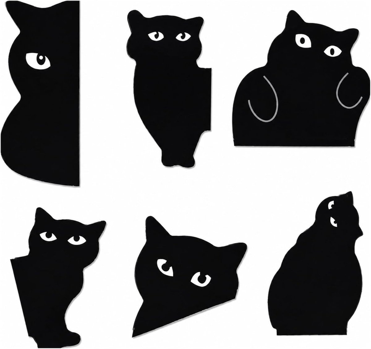 Set van 6 magnetische bladwijzers, schattige bladwijzers met kattenmotieven, ideaal voor boeken, leesaccessoires - ShopVlot