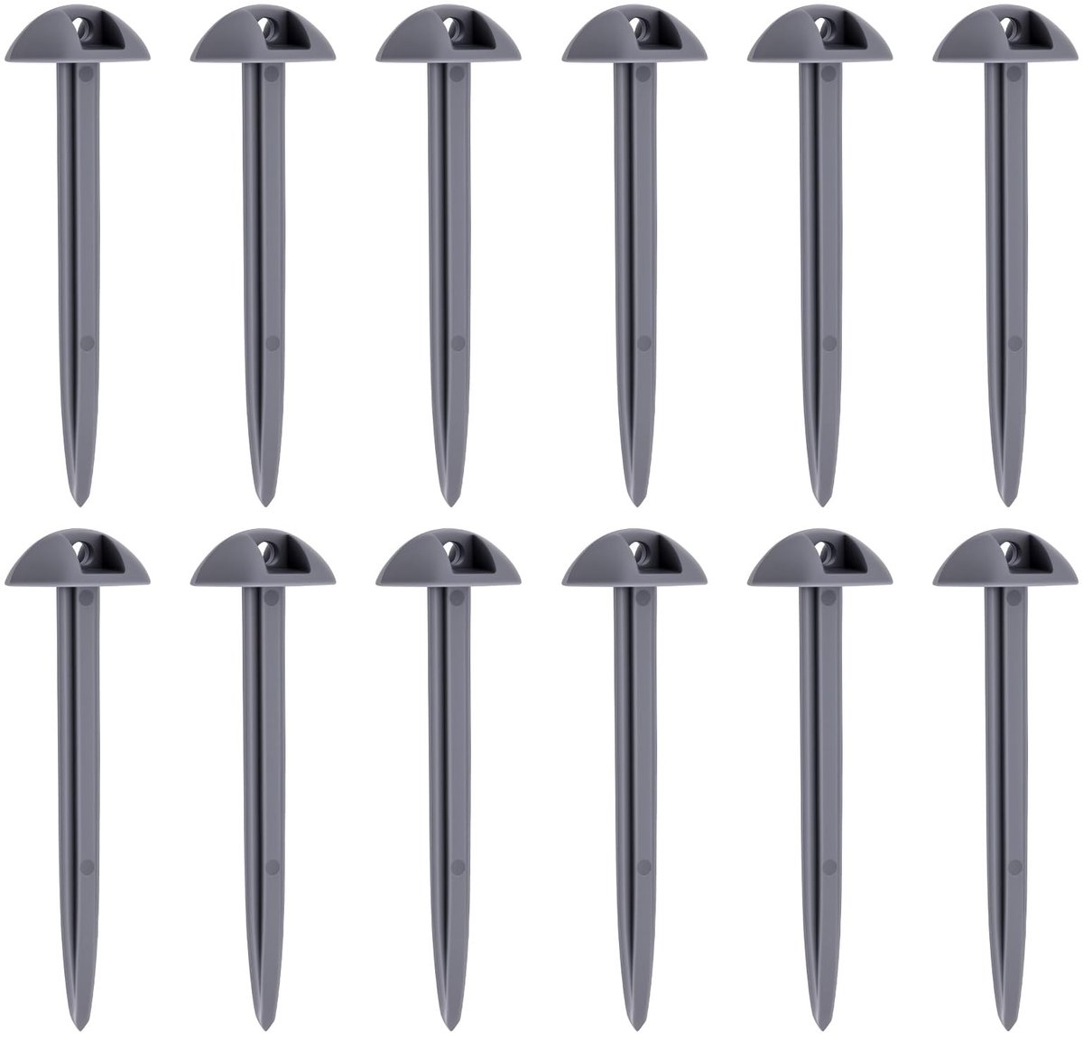 Dailygoods - 60 Stuks Grijze Koepelvormige Grondzeil Tentharingen - Ideaal voor Tuinieren en Wandelen
