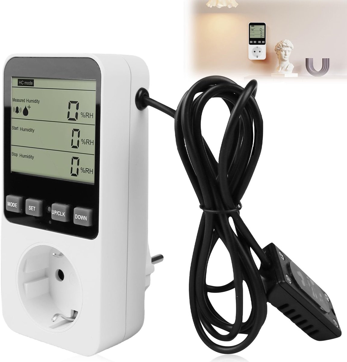 Dailygoods- Thermostaat met LCD Scherm - Temperatuurregelaar Stopcontact 230V - Digitale H
