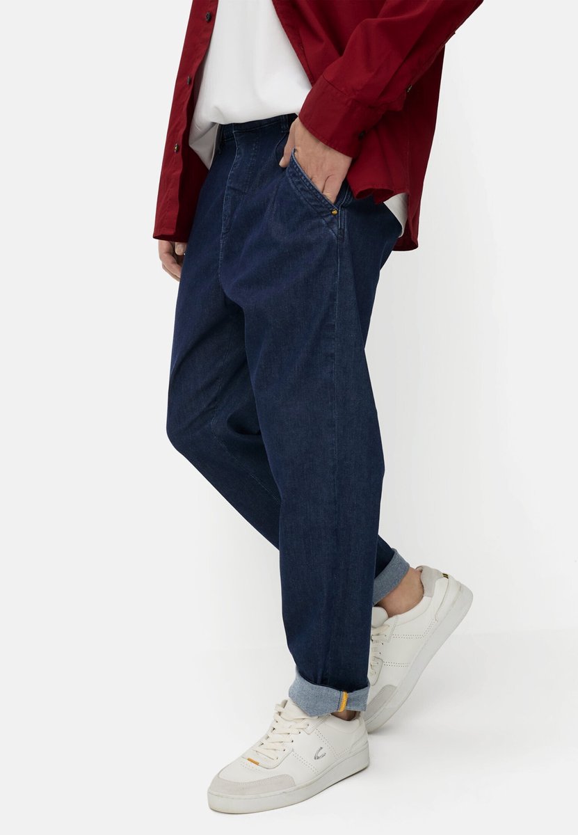 camel active Casual chino met Relaxed Fit in denimlook - Maat menswear-36/30 - Indigoblau