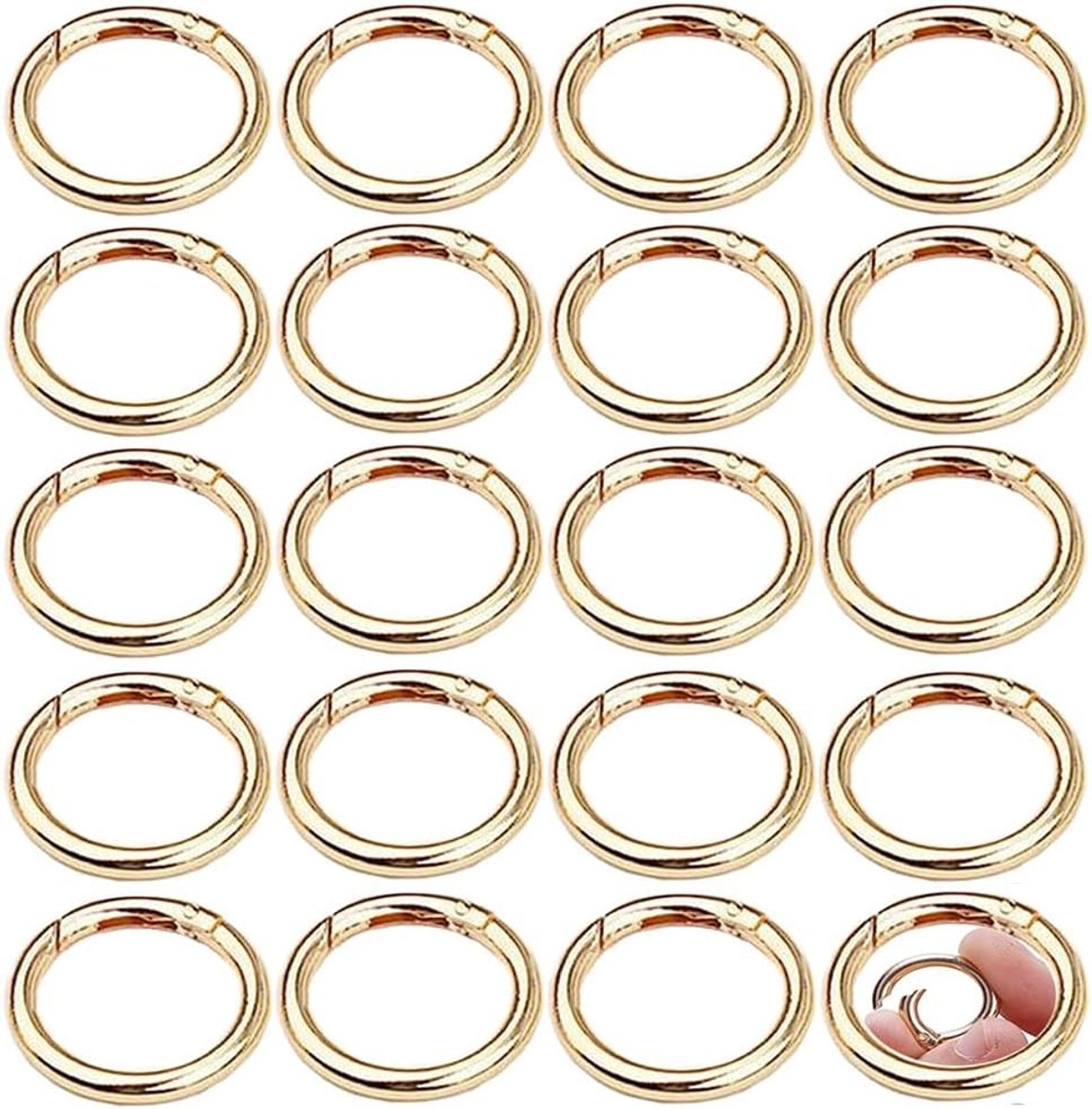 Ronde Karabijnhaken 33mm 30 stuks Gouden Zink Legering Snapringen voor Handwerk en Tasaccessoires