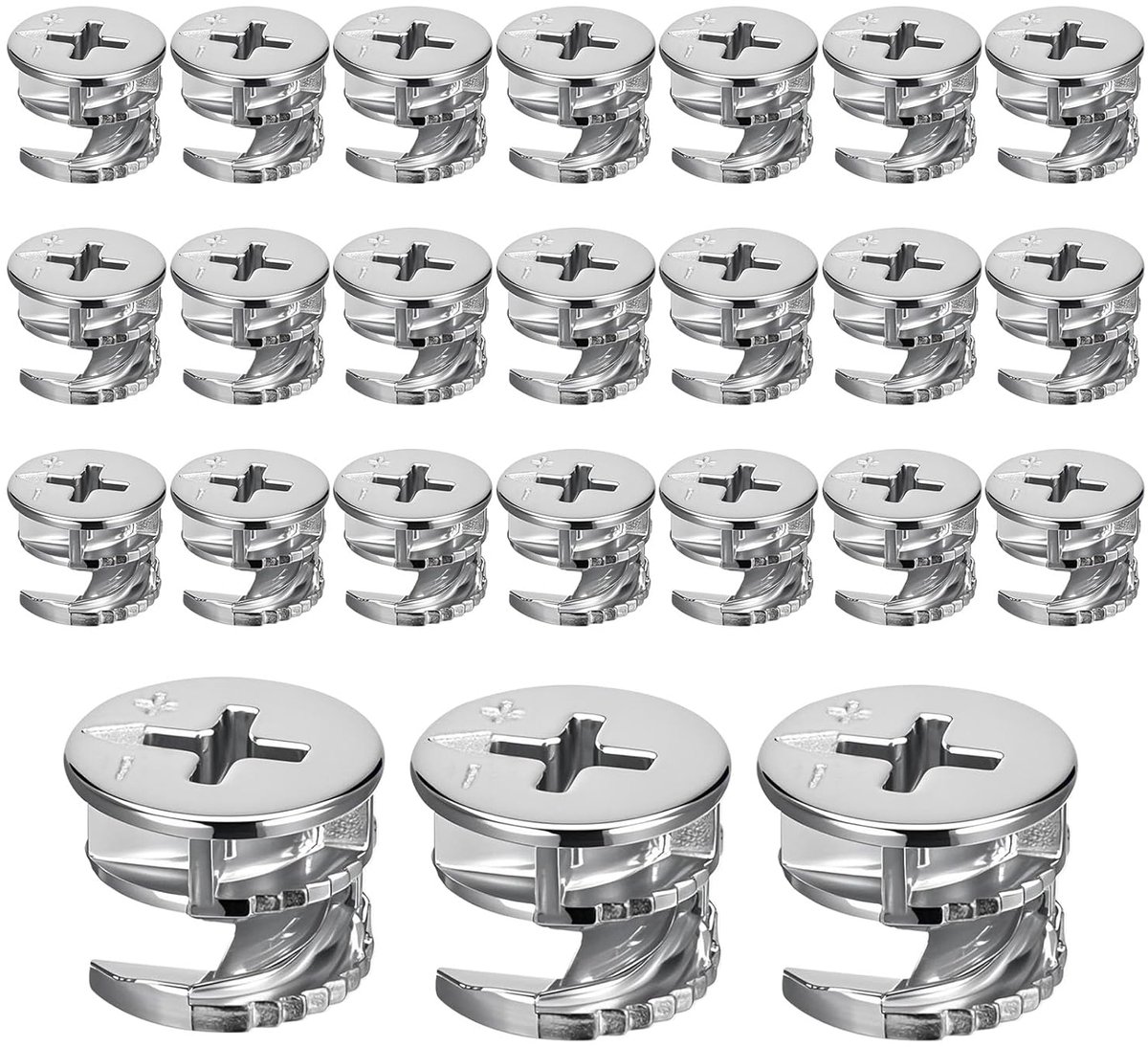 simarro 24 stuks excentrische meubelverbinders, 15 mm kastverbinders, zinklegering, nokkensluitmoer, meubelverbinders voor kast, lade, commode, kledingkast, meubelplaatverbinding