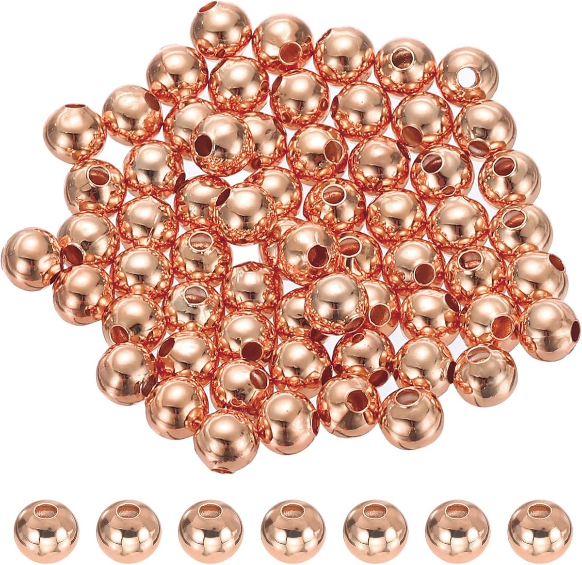 Kralen, 64 stuks 5 mm metalen gladde ronde bal kralen voor armband sieraden maken ketting DIY