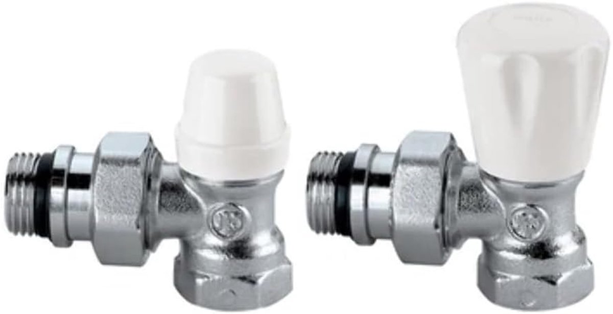 Radiatorventiel - Thermostatische klep - Verwarming Installeren - Haakse aansluitingen - 3/8 inch - Grijs