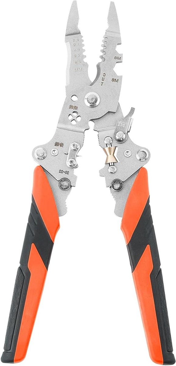 Multifunctionele Striptang - Draadstripper Tang - Elektrisch Werk - Opvouwbaar Snap Design - 21 cm - Oranje