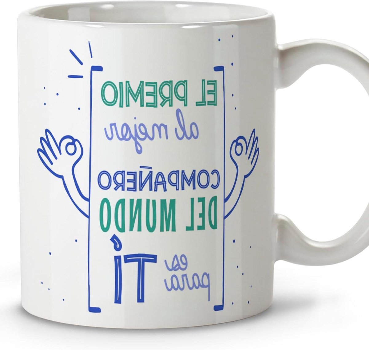 Koffiemok Cadeau - Cadeau mok Mok voor collega - Koffie Drinken - Sublimatie Print - 330 ml - Wit