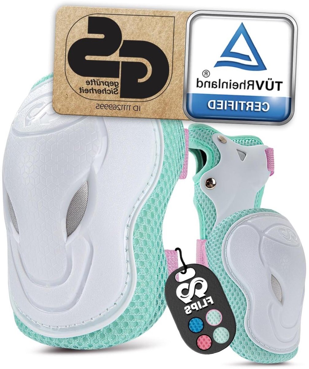 Kinder Kniebeschermers Set - Beschermers Kinderen - Rollende Sporten - Verstelbare Klittenband - Set van 6 - Roze Mint