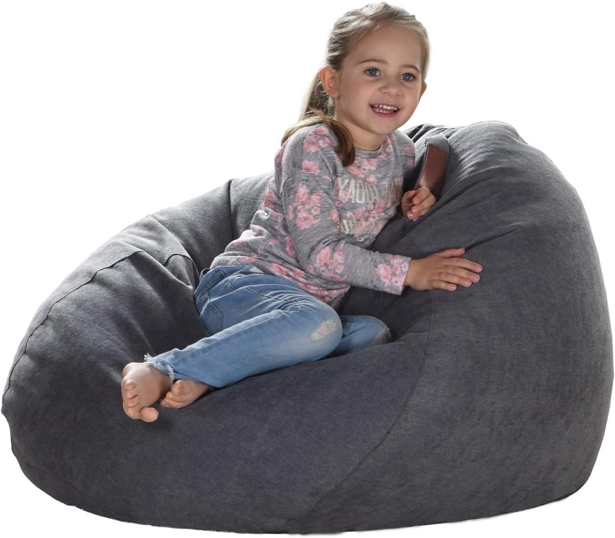 Zitzakhoes - Opbergzak Stoelhoes - Speelgoed Opbergen - Geen Vulling - 95 cm - Zwart