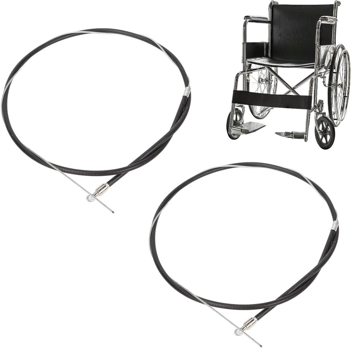 Rolstoel Remkabel - Fietsremkabel Vervanging - Mobiliteit Verbeteren - Hoge Treksterkte - 2 stuks - Grijs