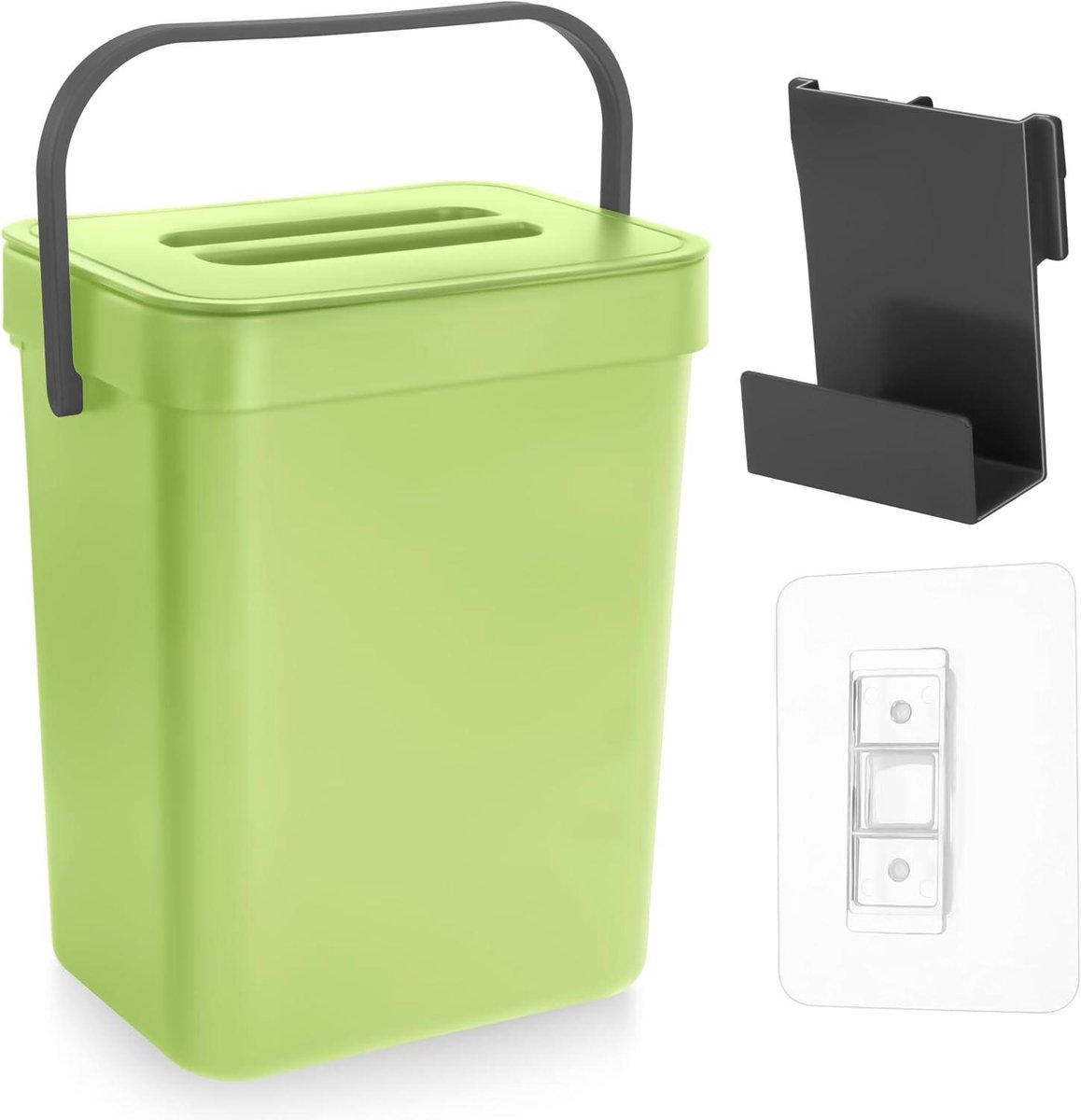 Keuken Afvalbak - Compostbakje Vuilnisbak - Voedselresten Verzamelen - Met Luchtdichte Deksel - 3 Liter - Groen