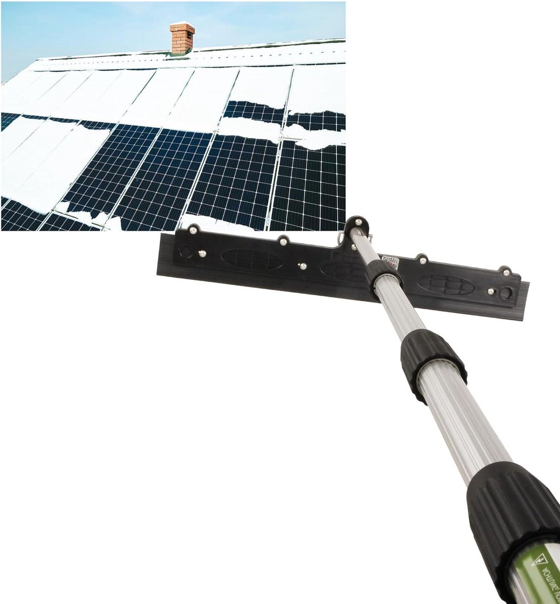 Sneeuwschuiver Zonnepanelen - Dakreiniger PV - Sneeuw Verwijderen - Speciale Rubberen Lip - 54x12 cm - Zwart
