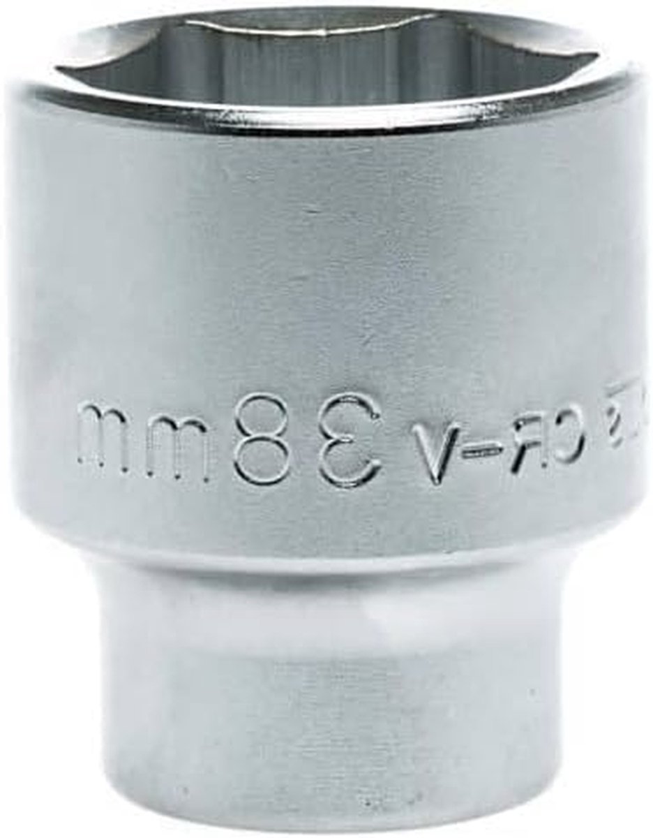 Zeskant Dop - Dopsleutel Bit - Vastzetten Bouten - Chroom-Vanadium Staal - 38 mm - Mat