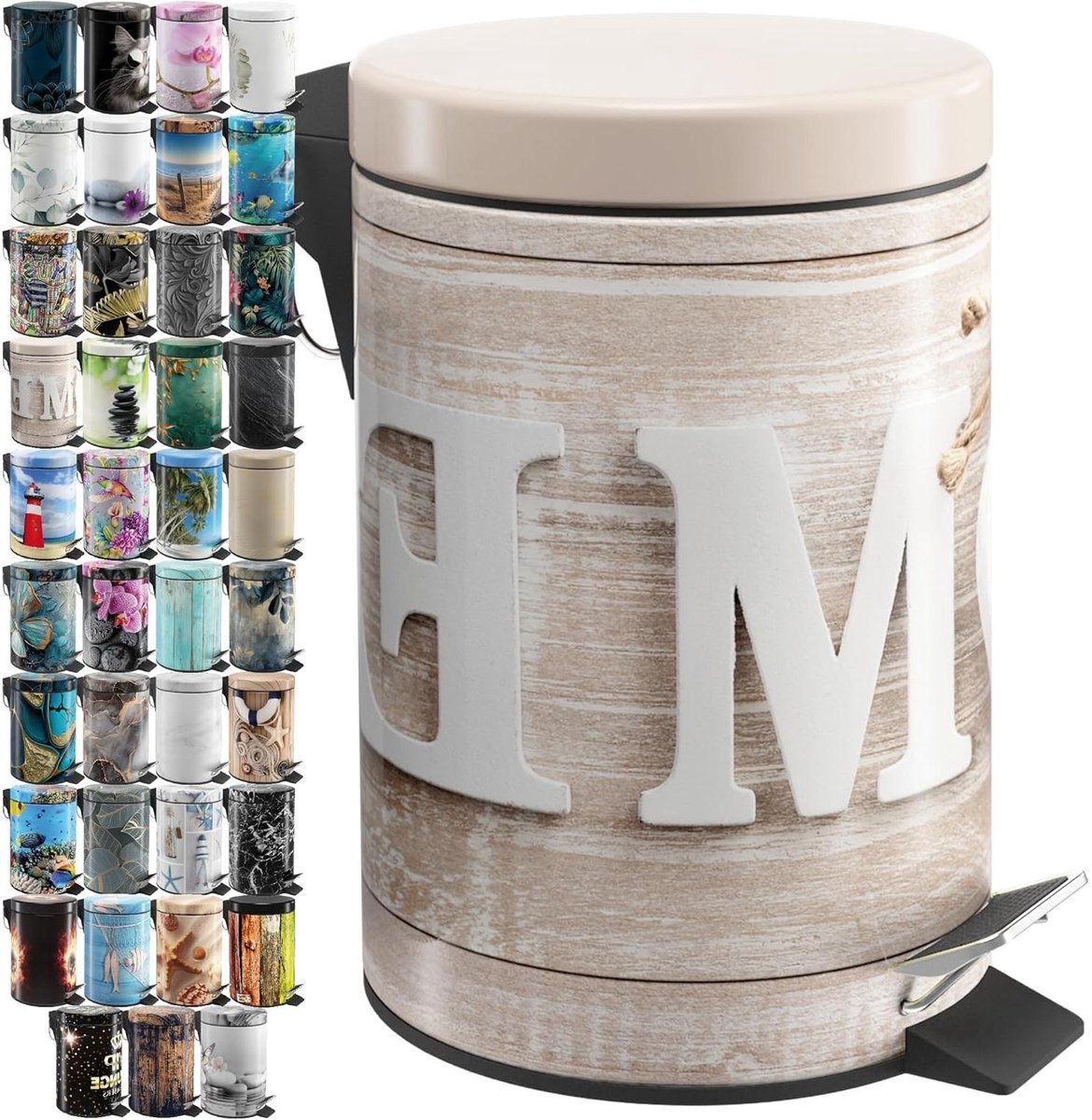 Cosmetica Emmer - Afvalemmer Prullenbak - Badkamer Organisatie - Softclose Mechanisme - 3L - Wit