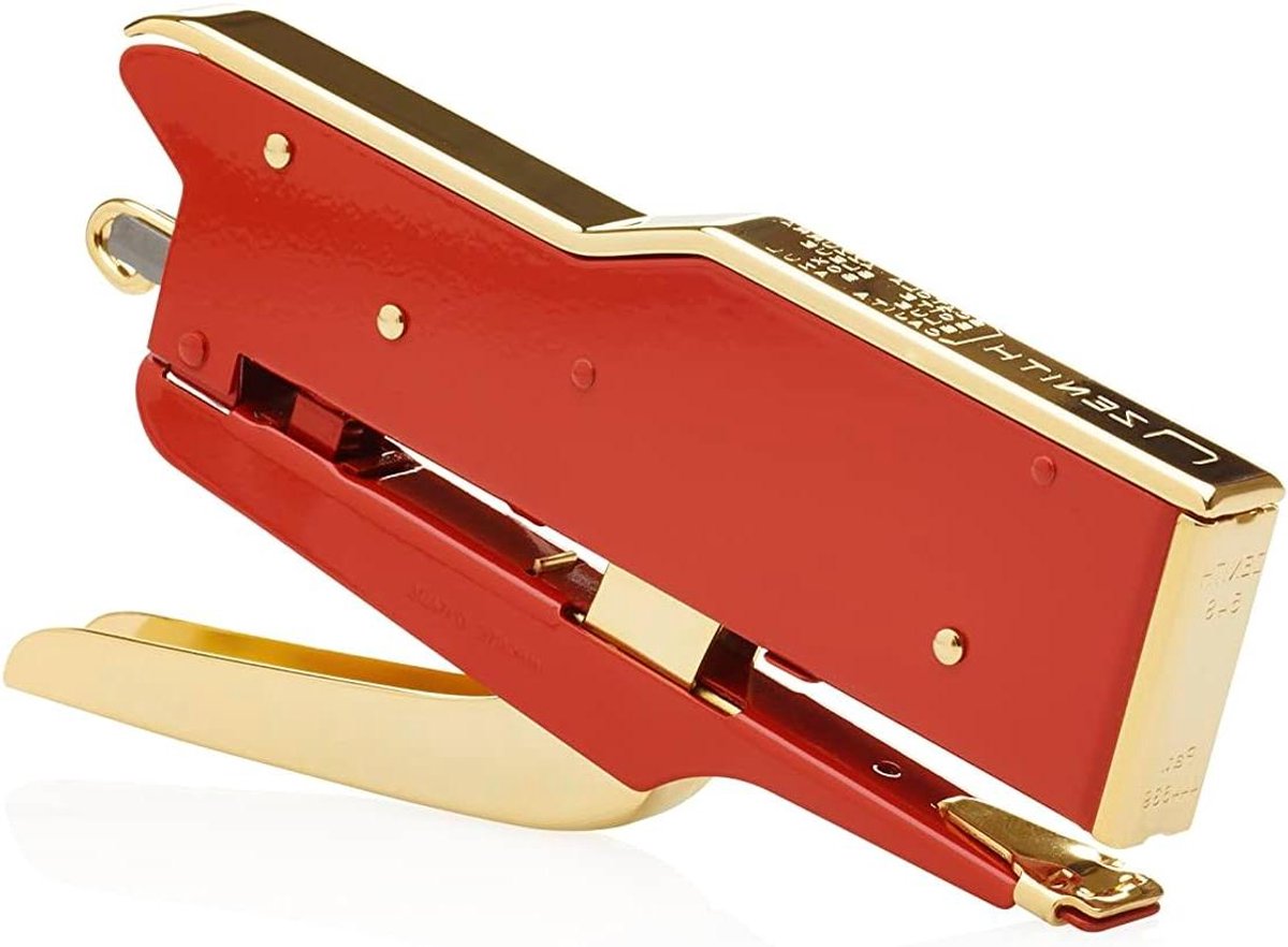 Tacker Set - Nietmachine Punten - Documenten Ordenen - Metaal met Messing - 100 Punten - Rood/Goud