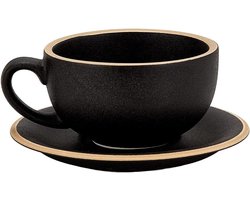 Latte Art Cappuccino Kop - Barista Cup Schotel - Koffie Drinken - Vintage Design Ronde Bodem - 12oz 350ml