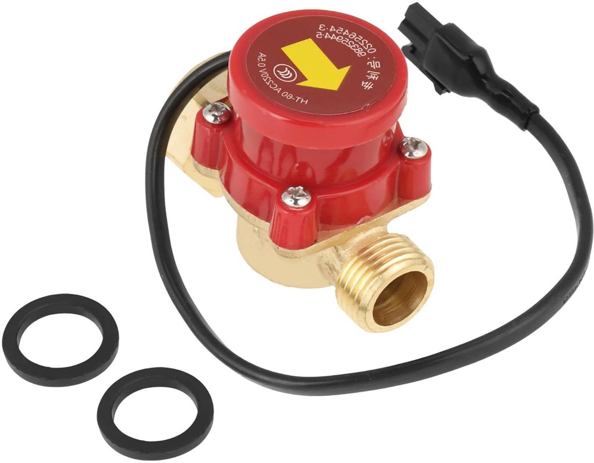 Waterpomp Flow Switch - Pompschakelaar Waterstroomschakelaar - Automatische Watercirculatie - Magnetische Flow Controle - G3/4-G1/2 - Zwart