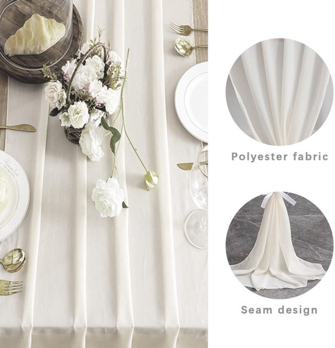 Vt products - Tafelloper - Bruiloft decoratie - Wasbaar en