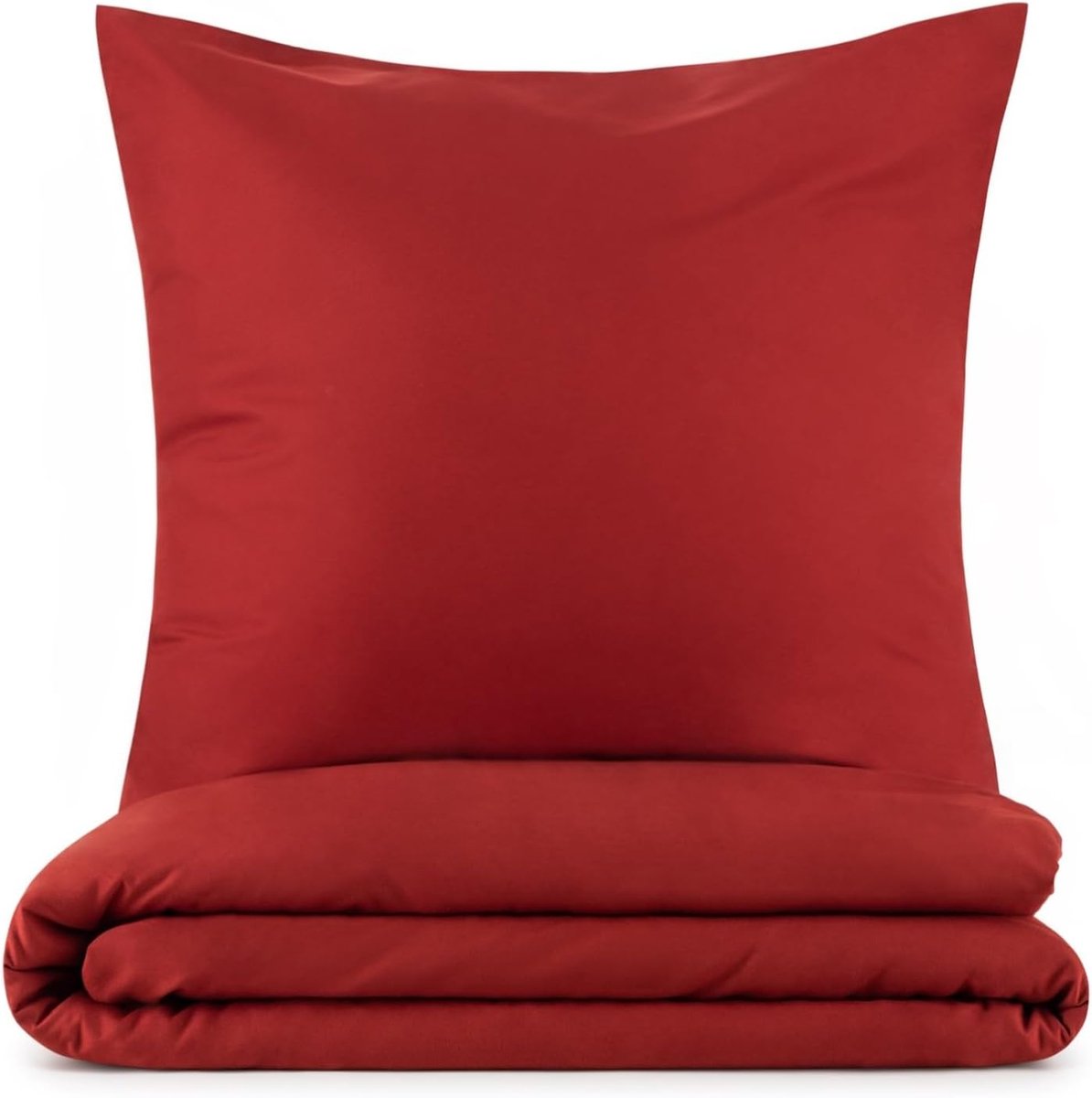 Microvezel beddengoedset, deken 250x200 & 2 x kussens 50x80 - superzachte dekbedovertrekset, Aurora-rood