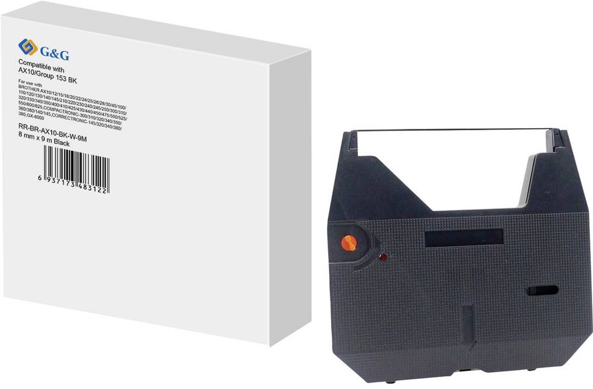G&G Kleurtape RR-BR-AX10-BK-W-9M Geschikt voor apparatuur (merk): Brother Zwart 1 stuk(s)