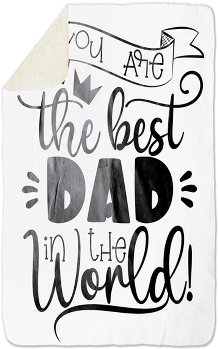 Fleecedeken Worldsbestdad, 96x146cm, Polyester Sherpa, FD2025025