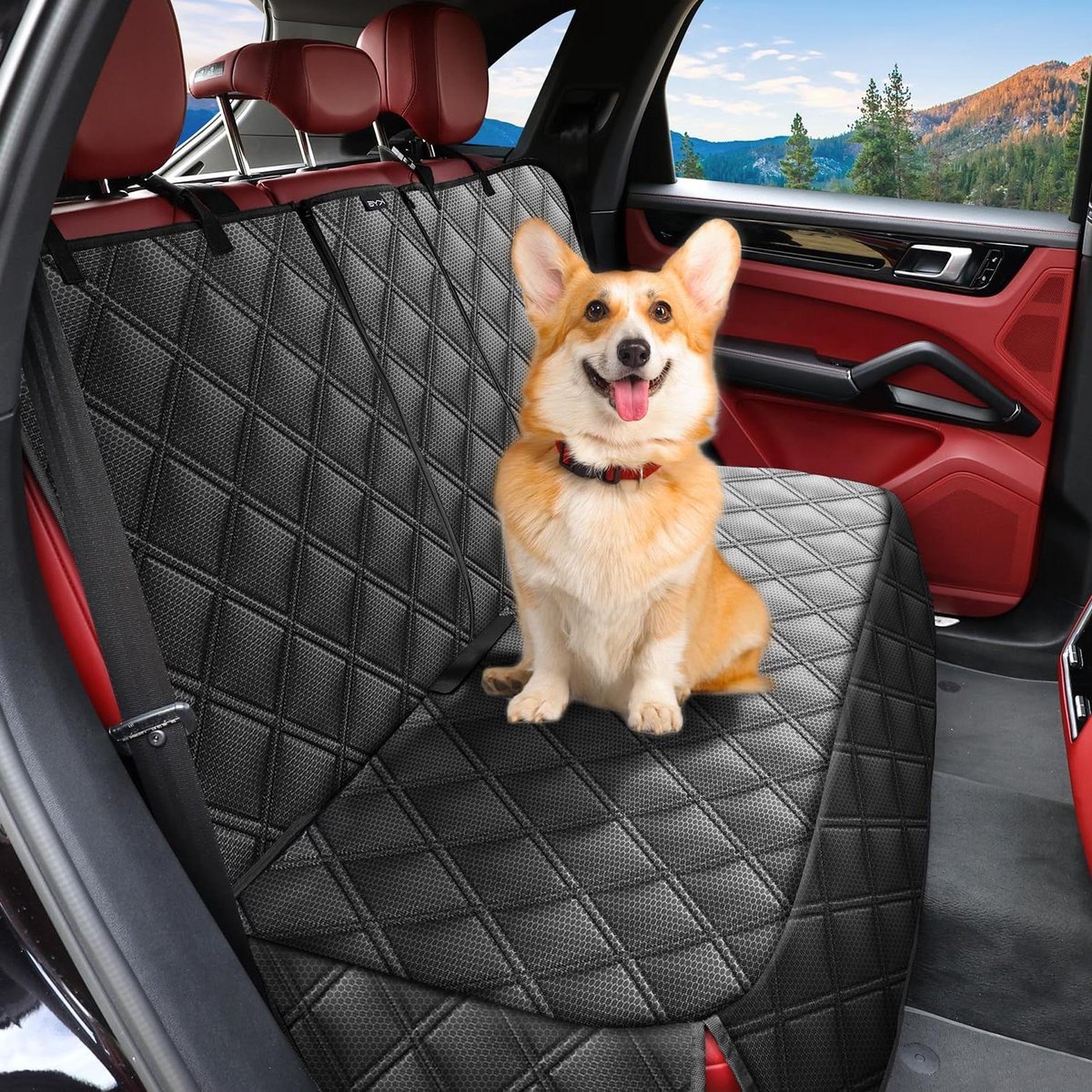 Honden Autodeken - Autostoelhoes Hond - Reizen met Hond - Waterdicht en Wasbaar - Comfort Upgrade - Zwart