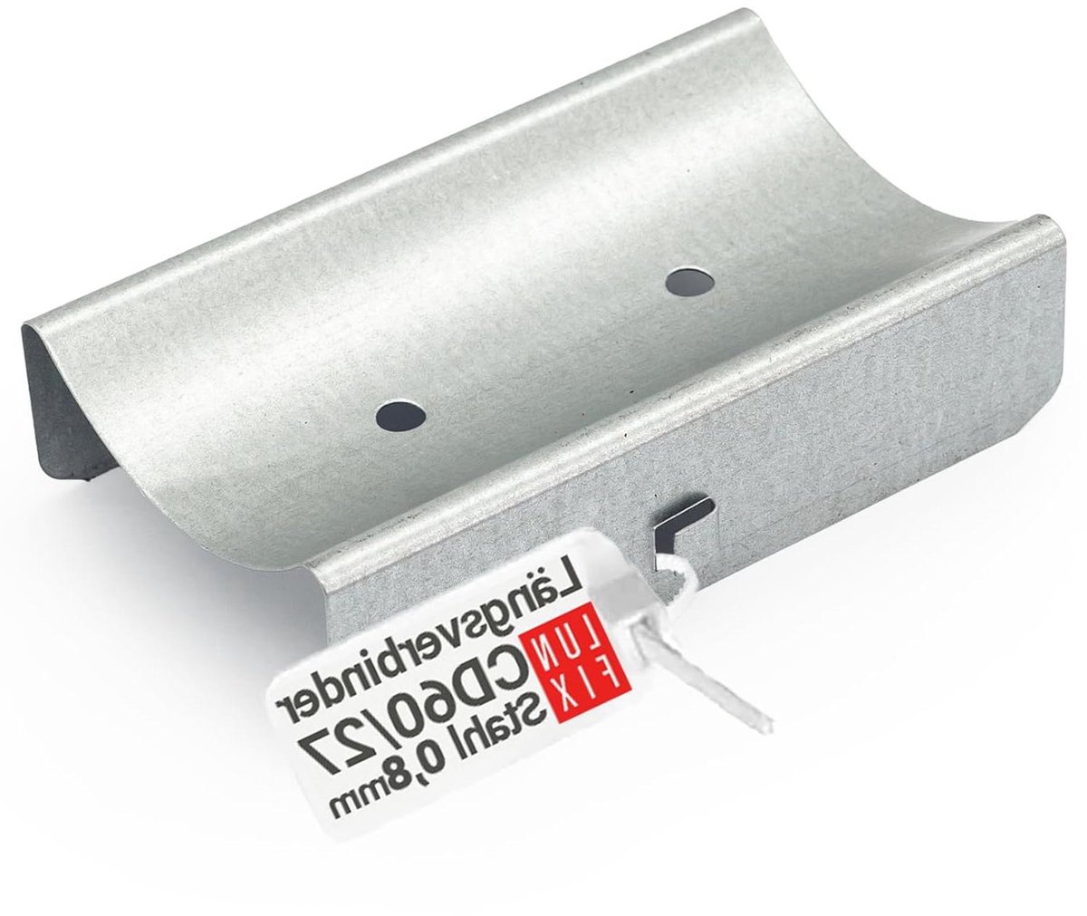 Lengteverbinder CD profielen - Plafondverbinder Gipsplaat - Verlaagd Plafond Monteren - Veiligheidsvleugels - 25 x 95 x 60 mm - Verzinkt