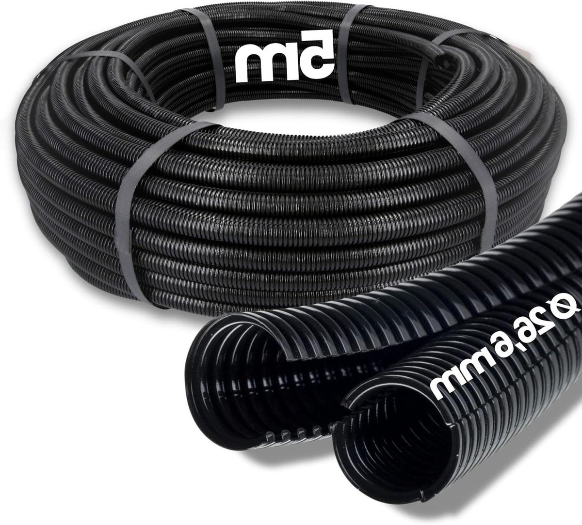 Golfslang Twee Delig - Beschermbuis Kabel - Kabel Beschermen - Dier- en UV-bestendig - 5 Meter - Zwart