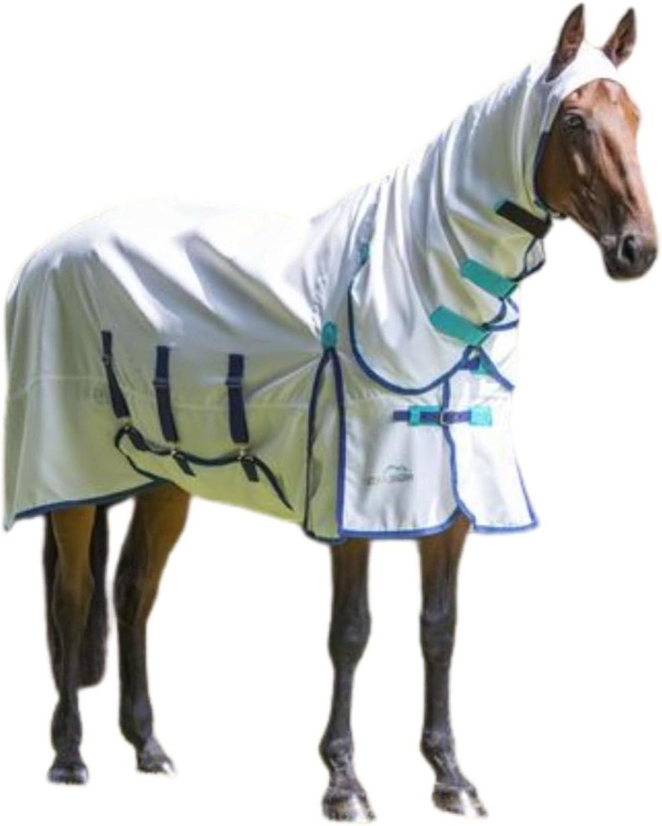 Paardendeken Combo - Zomerdeken Paard - Bescherming Insecten - Ripstop 600D - 5ft9 - Wit