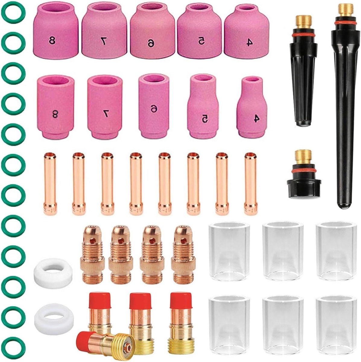 Lasaccessoires Set - TIG Onderdelen - Efficiënt Lassen - 49 Delig - WP-9/26/17 - Grijs